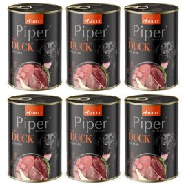 PIPER Animals, cu Rata si Pere, Set Conserve Hrana Umeda Pentru Caini, 6x400g