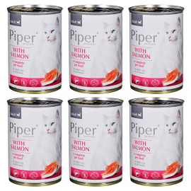 PIPER Cat Adult, cu Somon, Set Conserve Hrana Umeda Pentru Pisici 12x400g