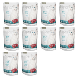 PIPER Cat Adult Sterelised, cu Ton, Set Plicuri Hrana Umeda Pentru Pisici Sterilizate 10x100g