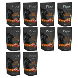 PIPER Dog Adult, cu Inimi de Pui si Orez, Set Plicuri Hrana Umeda Pentru Caini 10x500g
