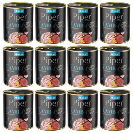 PIPER Dog Adult, cu Miel, Morcovi si Orez Brum, Set Conserve Hrana Umeda Pentru Caini 6x800g
