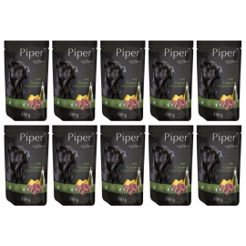 PIPER Dog Adult, cu Vanat si Dovleac, Set Plicuri Hrana Umeda Pentru Caini 10x150g