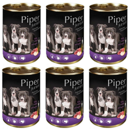 PIPER Dog Junior, cu Vitel si Mere, Set Conserve Hrana Umeda Pentru Caini 6x400g