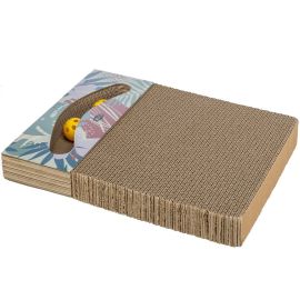 Placa de Zgariat cu 2 Mingi Pentru Pisici, Multicolora. 38x30x5cm