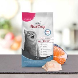 PLATINUM MeatCrisp Sterelised, cu Peste, Hrana Uscata Pentru Pisici Sterilizate, 1.5kg