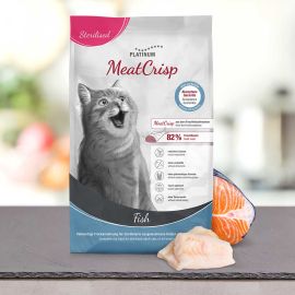 PLATINUM MeatCrisp Sterelised, cu Peste, Hrana Uscata Pentru Pisici Sterilizate, 3kg