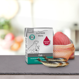 PLATINUM Menu Adult, cu Peste, Hrana Umeda Pentru Caini 185g