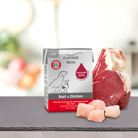 PLATINUM Menu Adult, Vita si Pui, Hrana Umeda Pentru Caini 185g