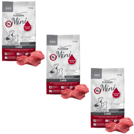 PLATINUM NATURAL Adult Mini, cu Miel, Hrana Uscata Pentru Caini Adulti de Talie Mica, 2.7kg (3x900g)