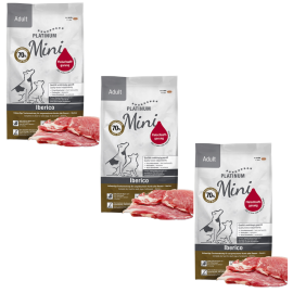 PLATINUM NATURAL Adult Mini, cu Porc Iberic, Hrana Uscata Pentru Caini Adulti de Talie Mica, 2.7kg (3x900g)