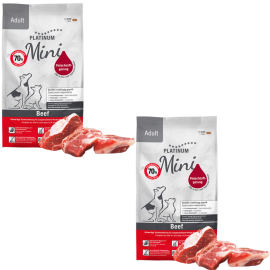 PLATINUM NATURAL Adult Mini, cu Vita, Hrana Uscata Pentru Caini Adulti de Talie Mica, 1.8kg (2x900g)