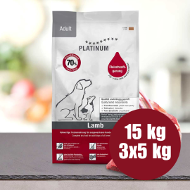 PLATINUM Natural Pet Food & Care Adult, cu Miel, Hrana Uscata Caini, 15Kg(3x5kg)
