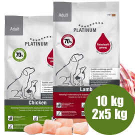PLATINUM NATURAL DUO MIX Caine Adult 10kg (5kg cu Pui+5kg cu Miel)