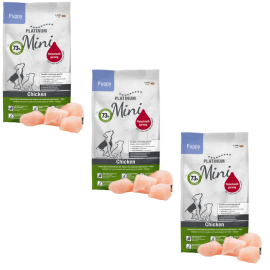 PLATINUM NATURAL Puppy Mini, cu Pui, Hrana Uscata Pentru Caini Juniori de Talie Mica, 2.7kg (3x900g)