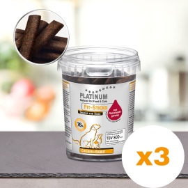 PLATINUM Natural Pet Food & Care Fit-Sticks, Pui si Iepure, Set Recompense Fara Cereale Pentru Caini, 3x300g