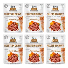 BRIT CARE Fillet in Gravy, Rata, Set Plicuri Hrana Umeda, Fara Cereale,  Pisici (file in sos) 6x85g