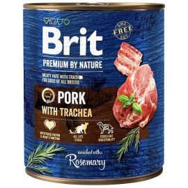 BRIT PREMIUM By Nature, Porc si Trahee, Conserva Hrana Umeda Caine (pate) 800g