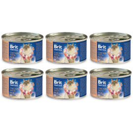 BRIT PREMIUM By Nature Adult, Pui si Orez, Bax Conserve Hrana Umeda Pisici (pate cremos), 6x200g