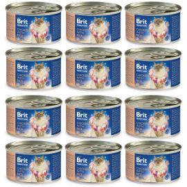 BRIT PREMIUM By Nature Adult, Pui si Orez, Bax Conserve Hrana Umeda Pisici (pate cremos), 12x200g