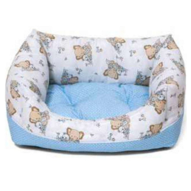 PUPPIES Culcus Pentru Catei sau Pisici, Poliester, Turcuaz / Alb, 50x40cm