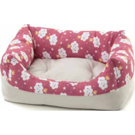 Culcus Pentru Caini sau Pisici JUNIOR BED, Gri / Verde, cu Saltea din Plus si Jucarie, 50x40cm