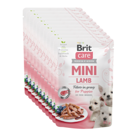 BRIT CARE MINI Puppy, Miel, Set Plic Hrana Umeda Fara Cereale, Caine Junior (fillet carne in sos) 10x85g