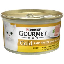 PURINA Gourmet Gold Mousse, cu Pui, Conserva Hrana Umeda Pentru Pisici Adulte, 85g