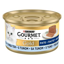 PURINA Gourmet Gold Mousse, cu Ton, Conserva Hrana Umeda Pentru Pisici Adulte, 85g