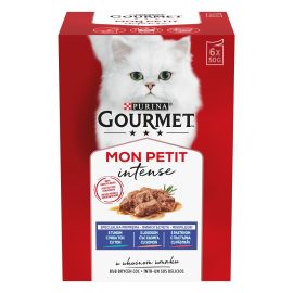 PURINA Gourmet Mon Petit, cu Somon, Ton si Pastrav, Multipack Plicuri Hrana Umeda Pisici, 6x50g