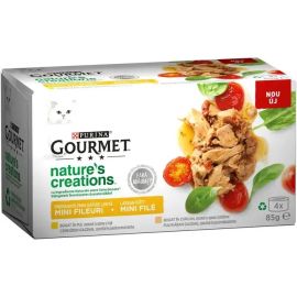 PURINA Gourmet Nature's Creations, cu Pui si Curcan, Multipack Conserve Hrana Umeda Pentru Pisici, 4x85g