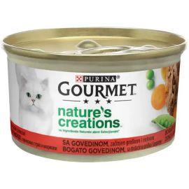 PURINA Gourmet Nature's Creations, Pui cu Spanac si Rosii, Conserva Hrana Umeda Pentru Pisici, 85g