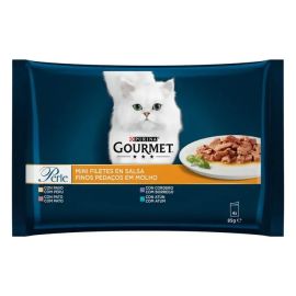 PURINA Gourmet Perle, cu Miel | Rata | Ton | Curcan, Multipack Plicuri Hrana Umeda Pentru Pisici Adulte, 4x85g