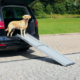 Rampa Auto Pentru Caini, Maxim 120kg,  Aluminiu, Telescopica 43x100-180cm