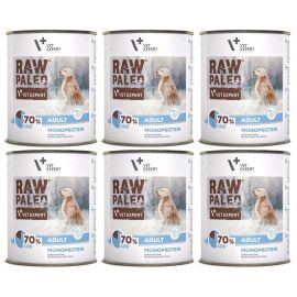 RAW PALEO Adult, cu Cod, Set Conserve Hrana Umeda Monoproteica, Fara Cereale, Pentru Caini 6x800g