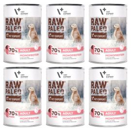 RAW PALEO Adult, cu Porc, Set Conserve Hrana Umeda Monoproteica, Fara Cereale, Pentru Caini, 6x400g