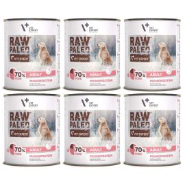 RAW PALEO Adult, cu Porc, Set Conserve Hrana Umeda Monoproteica, Fara Cereale, Pentru Caini, 6x800g