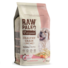 RAW PALEO Healty Grain Puppy, Hrana Uscata Monoproteica, cu Somon, Pentru Caini Juniori, 2kg