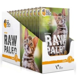 RAW PALEO Kitten, Curcan, Plic Hrana Umeda Monoproteica, Fara Cereale, Pisica Junior (pateu), 100g
