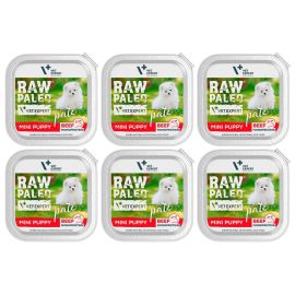 RAW PALEO Pate Mini Puppy, cu Vita, Set Conserve Hrana Umeda Monoproteica Pentru Caini Juniori, 6x150g