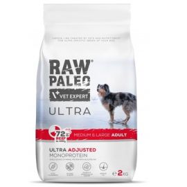 RAW PALEO UlLTRA Adult Medium / Large, cu Vita, Hrana Uscata Monoproteica Fara Cereale, Pentru Caini Talie Medie / Mare 2kg