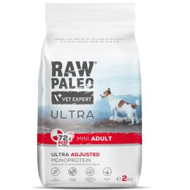 RAW PALEO ULTRA Adult Mini, cu Vita, Hrana Uscata Monoproteica Fara Cereale, Pentru Caini Talie Mica, 2kg