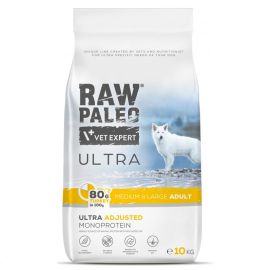 RAW PALEO ULTRA Medium / Large Adult, cu Curcan, Hrana Uscata Monoproteica, Fara Cereale Pentru Caini Talie Medie / Mare. 10kg
