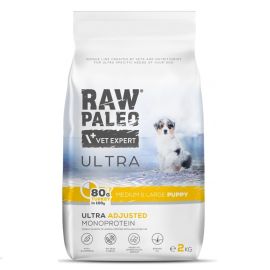 RAW PALEO ULTRA Puppy Mini, cu Curcan, Hrana Uscata Monoproteica, Fara Cereale pentru Caini Juniori Talie Mica, 2kg