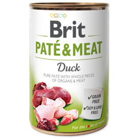 BRIT PATE & MEAT Rata, Conserva Hrana Umeda Caine (bucati carne in pateu) 400g