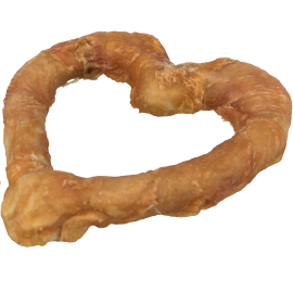 Recompensa Caini DENTAFUN Inima Piele Presata cu Carne de Pui, 125g