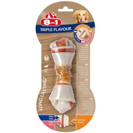 Recompensa Pentru Caini 8 in 1 Triple Flavour M, Os Innodat cu Carne de Pui 70g