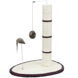 SCRATCH ME, Ansamblu Sisal Vertical cu 2 Jucarii Pentru Pisici, 40x30cm | 50cm