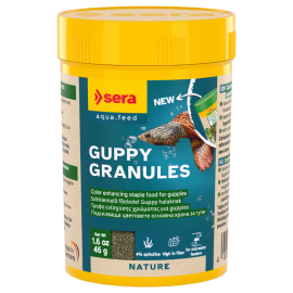 SERA Guppy Gran Nature, Hrana Granulata Pentru Pesti de Acvariu Ierbivori, 100ml