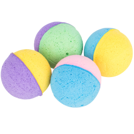 Set 4 Mingi Soft, din Cauciuc, Pentru Pisici, 4.3cm