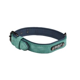 CHADOG Zgarda Caine Doogy Glam Simili, Verde, Catarama Metalica Neagra 39-49cm / 25mm